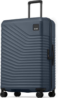 Coolife Hardside Luggage Upgrade Durable PC Lightweight Travel Suitcases with Dual Spinner Wheels & TSA Lock (Navy, Checked-Large 28-Inch)