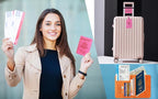 Passport Holder With Luggage Tag Travel Essentials Passport Cover Wallet RFID Blocking Leather Case International Must Haves Travel Accessories Women Men(115#Grey)