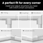 Cord Covers for Wires on Wall - 150in Cable Management Cable Hider - Cord Hiders for TV On Wall - Paintable Cable Concealer - Wire Covers for Cords - 10X (L16 x W0.95 x H0.5) - Medium | Black