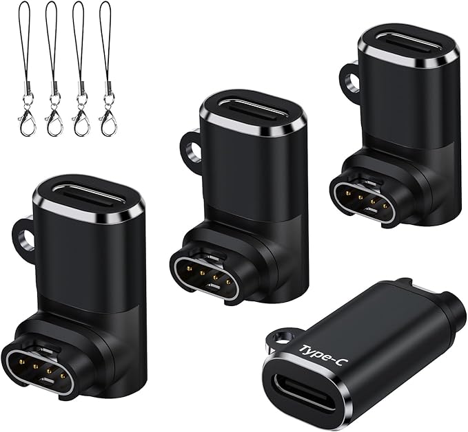 USB-C Charger Cable Adapter for Garmin Smartwatch 4Pack,Type C Garmin Charging Data Cord for Anker Vivoactive 6 5,Fenix 8 7 6,Venu 4 3 SQ X1,Forerunner 55 165 570 965 265 255,Approach Golf,Epix Pro 2