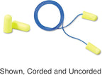 3M Ear Plugs, E-A-Rsoft Yellow Neons 315-1250, 200 Pair of Disposable Earplugs, Pairs Individually Wrapped, Regular Size, Uncorded, 33 NRR, Tapered Cylinder Shape, Slow Recovery Foam