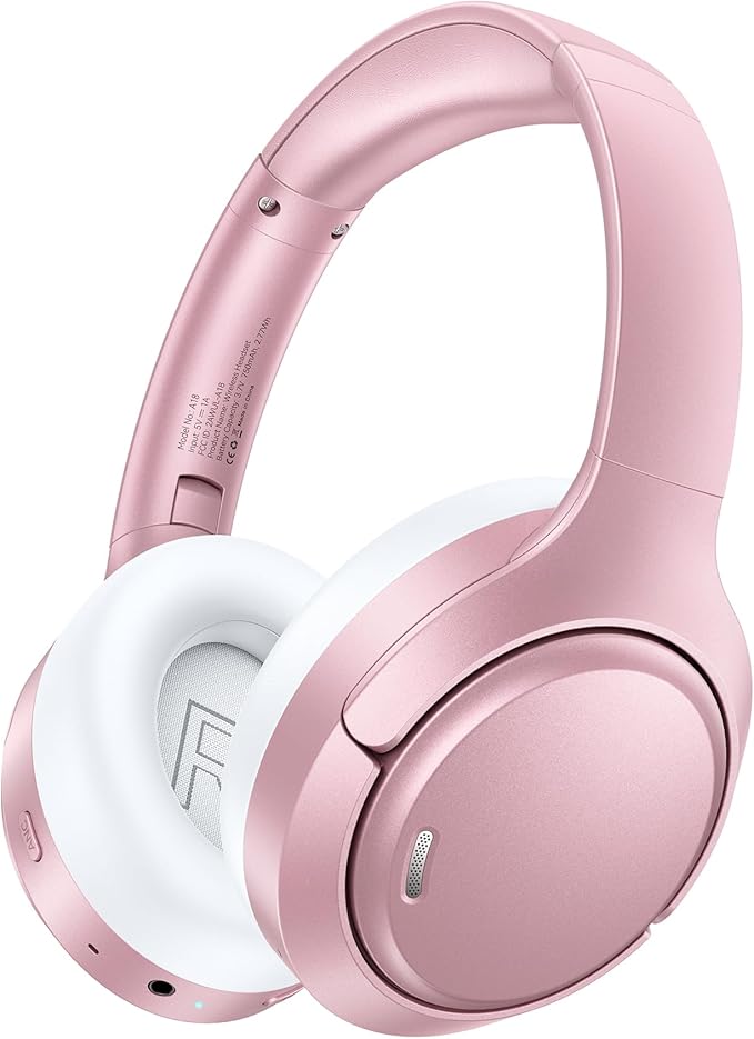 Hybrid Active Noise Cancelling Headphones 120H Long Playtime, 6 ENC Mic, Wireless Over-Ear Bluetooth 6.0 Headphones, Hi-Res Audio, Memory Foam Earcup, Transparency Mode ANC Headphone for Travel Office