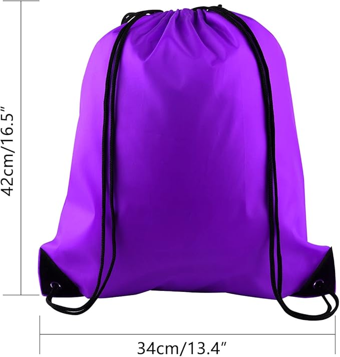 PLULON 25 Pcs Purple Drawstring Backpack Bags Bulk String Backpack Cinch Sack Pull Sport Gym Backpack Bags for Yoga Traveling Outdoor Sports