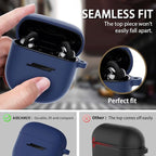 Silicone Case for Bose QuietComfort Earbuds II (2022) & QuietComfort Ultra (2023), Shockproof Protective Cover With Keychain for Men Women (Blue)