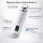 2-in-1 Cold & Warm Depuffing Wand for Face & Eyes,Adjustable Temperature Facial Massager with Cooling & Gentle Heat,Portable Skincare Tool for Puffiness, Dark Circles & Radiant-Looking Skin