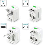 Portable Worldwide Universal Power Adapter Converter, All in One International Out of Country Travel Wall Charger Plug Compatible with USA, EU, UK, and AUS and More Outlets