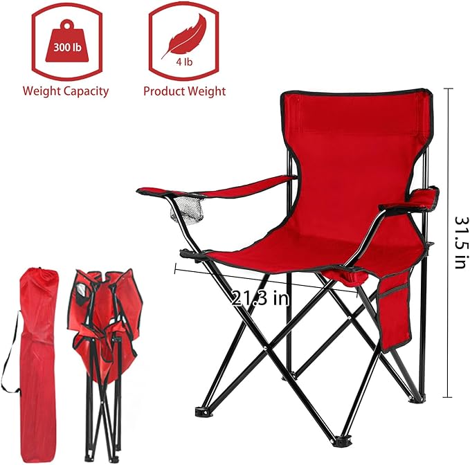 Damei century 4Pack Folding Camping Chairs-Lightweight, Installation-Free, Portable Chair for Beach, Lawn, Outdoor Sports