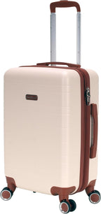 Rockland Palm Beach Hardside 2 Piece ABS Luggage Set, (20"/27"), Ivory