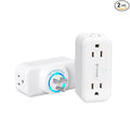 TROND 2 Pack 360 Rotating Outlet Extender, 4 AC Plug Adapter with 900 Joules Surge Protection, 3 Way Charging Station, Multi Plug Wall Outlet for Home Office Travel Dorm Essentials, White
