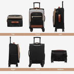 LOVEVOOK Carry On Luggage 22x14x9 Airline Approved,20 Inch Carry-on Suitcase for Women,Softside Suitcases with Wheels,Rolling Checked Luggage with TSA Lock,Lightweight Travel