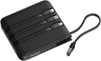 VRURC 20000mAh Portable Charger with Built-in 4 Cables, Battery Pack Charger Portable PD 20W Fast Charging, Power Bank for iPhone 17 X Samsung Galaxy S26 Series Android Phone, Black