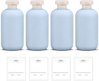 ASEVAT 6.7oz 4pack Refillable Travel Shampoo and Conditioner Bottles, Travel Size containers, Travel Bottle for toiletries, Squeeze Bottles with Flip Cap, Empty Plastic Leak Proof Travel Bottles