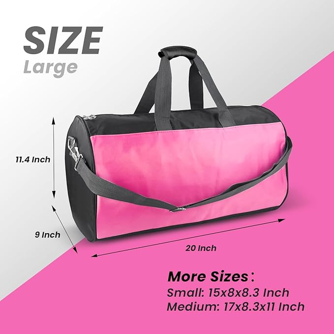 C&F BOGMOST Travel Duffel Bag Large Foldable Waterproof Gym Bag for Gym Beach Swim Bag Men Women Duffle Bag Lightweight Oxford Cloth Sports Bag-Pink
