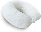 Sacred Thread Rayon Derived from Bamboo Travel Neck Pillow for Airplanes, Memory Foam for Airplane, Ergonomic Design Neck Rest, Travel Pillow for Sleeping (White)