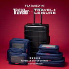 LeanTravel Premium Compression Packing Cubes for Travel - Suitcase Organizer Bags with Double Zipper & Breathable Mesh Panel - Space Saving Carry On Luggage Essentials (6-Pack, Navy Blue)