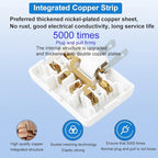 Flat Outlet Extender,3 Way 2 Prong180 Degree Portable Swivel Wall Tap Plug,Ultra Thin Folding Electrical Outlet Splitter (Easy Install),Type A,White,Pack of 3