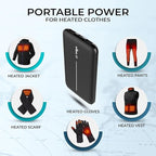 Slim USB 5V 2A Power Bank for Heated Clothing Vest Jacket Battery Pack for Heated Hoodie Coat 10000mAh Portable Phone Charger for iPhone Samsung Cellphone USBC Power Pack for Heated Seat Chair