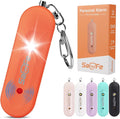 Personal Safety Alarm - Waterproof Rechargeable Security Alarm - 140dB Extra Loud Siren & Strobe Light - Self Defense Keychain - Gift for Women, Teenagers, College Girls, Seniors (Orange)