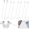 Magnetic Anti-Lost Straps for AirPods,4 Pack Ultra Strong Magnetic AirPods Strap Anti-Lost Neck Rope Cord,Soft Silicone Sports Lanyard Compatible with AirPods 1&2/ Pro /2nd/3rd (4 Pack White)