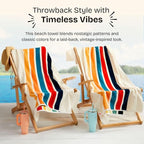 Loon & Lake Luxury Oversized Beach Towels - Retro Stripes| Oversized 40" x 70" | Crafted from 100% Combed Cotton | Ultra Plush & Super Soft | Retro Collection 1977