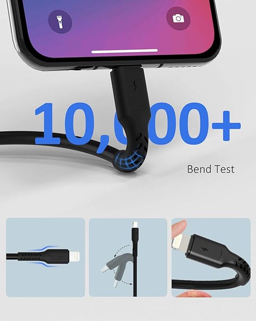 6 inch iPhone Charge Cable Short, 0.5ft 5Pack USB to Lightning Cord for Fast Charging Stations Compatible with Apple iPhone 12 11 Pro Max Xs 8 7 6 5 Plus, iPad Air/Mini