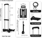 Portable Folding Hand Truck for Luggage Lightweight Adjustable Utility Cart Stair Climbing Shopping Trolley Express Cart for Suitcases and Storage (2 Wheel Iron)
