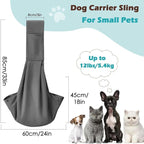 Pawaboo Small Dog Sling Carrier, Reversible Hands Free Dog Sling Carriers for Small Dogs and Cats, Puppy Slings Carrier with Safety Harness, Puppy Essentials, Dark Gray