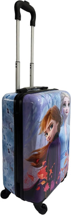 Fast Forward 20 Inches Frozen Suitcase For Kids - Hard Sided Tween Spinner Travel Trolley Kids Suitcase For Girls With Wheels