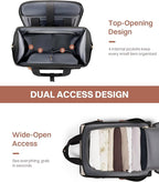 Rolling Puffer Backpack for Women, Travel Backpack with Wheels, 16 Inch Wheeled Laptop Backpck, Dual-Opening Design Overnight College Underseat Carry on Luggage, Roller Business Work Bag, Beige Brown