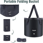 Portable Shower for Camping, [Upgraded] Spopal 8000mAh Rechargeable Camping Shower with 5 Adjustable Speeds, 4 Spray Modes with Collapsible Bucket with Handle 20L for Hiking, Travel, Car, Pet