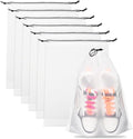 Teskyer 6 Pack Shoe Bags for Travel – Transparent, Waterproof, Portable Shoe Storage for Packing (15.7" x 11.8") – Travel Essentials for Men & Women