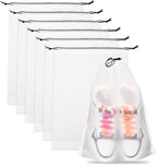 Teskyer 6 Pack Shoe Bags for Travel – Transparent, Waterproof, Portable Shoe Storage for Packing (15.7" x 11.8") – Travel Essentials for Men & Women