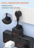 Wall Mount Power Strip with 4 AC Outlets & USB-C (20W) and USB Ports, Plug Extender with Individual Switches, Space Saving Multi Plug Outlet for Home, Office, Dorm & Travel, White