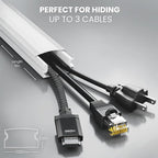 Cord Covers for Wires on Wall - 300in Cable Management Cable Hider - Cord Hiders for TV On Wall - Paintable Cable Concealer - Wire Covers for Cords - 20X (L16 x W0.95 x H0.5) - Medium | White