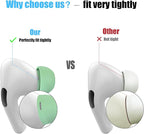 3 Pairs Replacement Ear Tips for AirPods Pro 1st & 2nd Generation with Noise Reduction Hole, Silicone Ear Tips for AirPods Pro with Portable Storage Box and Fits in Charging Case(Medium, Mint Green)