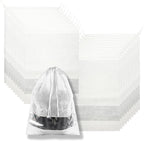 20 Pack Shoe Bags for Travel, 17" x 12.6" Drawstring Shoe Organizers with Clear Window, Breathable Non-Woven Dustproof Pouches for Luggage & Closet (White)