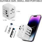 Oviitech 28W Universal Travel Adapter,Power Adapter with 5 USB Ports - All-in-one USA, UK, AUS, EU Plugs for Worldwide Use(White).