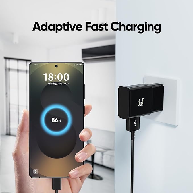 Type C Charger Fast Charging, Adaptive Fast Charger Kit with 12FT USB Type C Cable for Samsung Galaxy S23/S23 Ultra/S22/S21/S20/S20+/S10/S10+/S10e/S9/S9+/S8/S8Plus/Edge/Active/Note 8/9/10/20