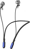 HALLJOY for Galaxy Buds 4/4 Pro/Buds 3/3 Pro Strap Neckband, Anti-Lost Accessories, Support Volume Control, Ergonomic Design, Fit Airpods Pro 3/2/1, Airpods 4, 3, 2, 1, Black Band/DarkBlue Tip