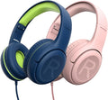 awatrue 2PCS Kids Headphones for School Travel, 85/94dB Safe Volume Limit, 3.5mm Jack, HD Mic, Portable Wired Headphone with Shareport, Stereo Sound On-Ear Headphones for Toddler Kids Girls Boys