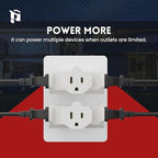 PLUGTUL 3 Way Plug Adapter, 3 Plug Wall Adapter, 3 Prong, Grounded, 15A, 1875W, Multiple Plug Expander for Home, Outdoor, ETL Listed, White, 3PACK