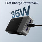 JUOVI Portable Power Bank 20000mAh, 35W Portable Charger, Battery Pack Fast Charging, PD3.0 QC4.0 Phone Battery Pack with LED Display for iPhone 16 15 14, Galaxy, Tablet, Switch, etc