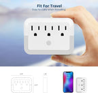 Multi Plug Wall Mount Outlet Adapter, Outlet Extender with Light-Sensing,Power Strip with Warm Night Light for Home Office Hotel Travel-White(1 Pack)