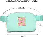Gitus Belt Bag Fanny Pack Crossbody Bags with Initial Letter Patch Cute Stuff Birthday Gifts for Teenager Girls Trendy Preppy Stuff for Teen Girls Cool Stuff for Teens (Mint Green-H)