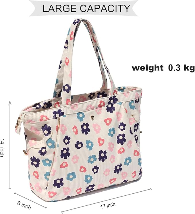 ESVAN Corduroy Yoga Tote Bag Gifts for Women Drawstring Yoga Mat Bag for Office Workout Travel Carryall Pilates Gym