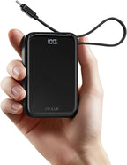 iWALK Portable Charger, 10000mAh 45W PD Power Bank, USB C in&Out Fast Charging Battery Pack with Phone Stand, Travel Essential Powerbank for iPhone 17 16 15 14 13 12 Samsung S25 MacBook etc,Black