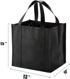 NERUB 10 Pack Reusable Reinforced Handle Grocery Bags - Heavy Duty Large Shopping Totes with Thick Plastic Bottom can hold 40 lbs