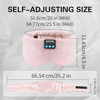 Sleep Mask Bluetooth 5.4 Headphones Soft Wireless Headband Eye Mask Blackout with Microphone (Pink)