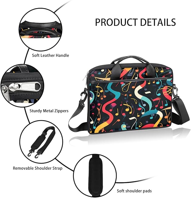 Laptop Shoulder Bag for Women Men, Waterproof Computer Case Messenger Bag Briefcase for Business Office Travel