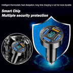 Car Charger 66W Super Fast Charging with USB 2.4A&QC 3.0(Voltmeter&LED Lights) Universal Quick Charge for 12-24V Car Cigarette Lighter Plug,Compatible with iPhone 14 13 12,S22 (2Pcs-Black-QC/2.4A)